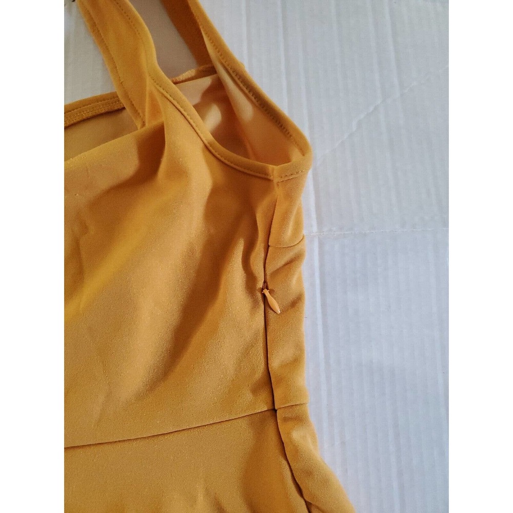 Shein Women's Gold Buttons Sheer Hem Accent A-Line Knee Length Sundress 1XL - Picture 5 of 11